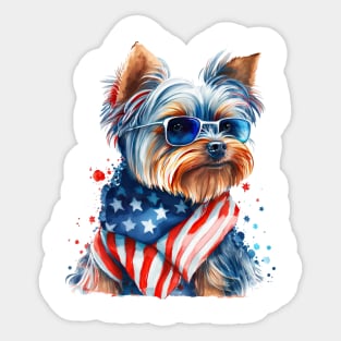 4th of July Yorkshire Terrier #5 Sticker